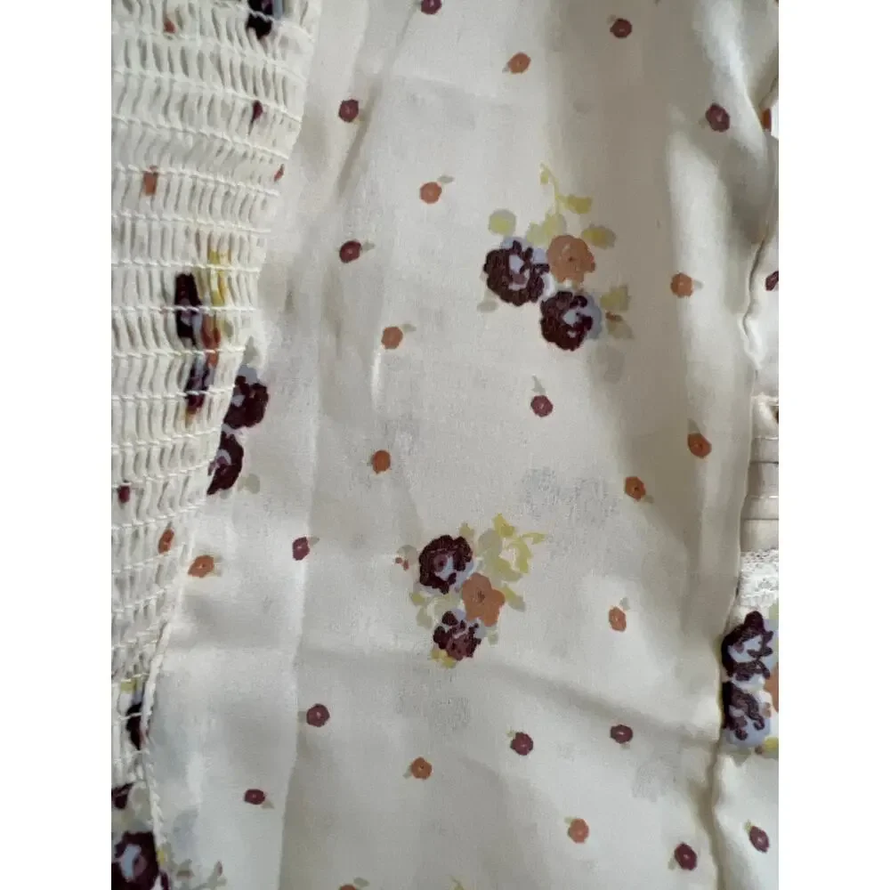 NWT FREE PEOPLE Prairie Field Top | Swan Combo | Size M